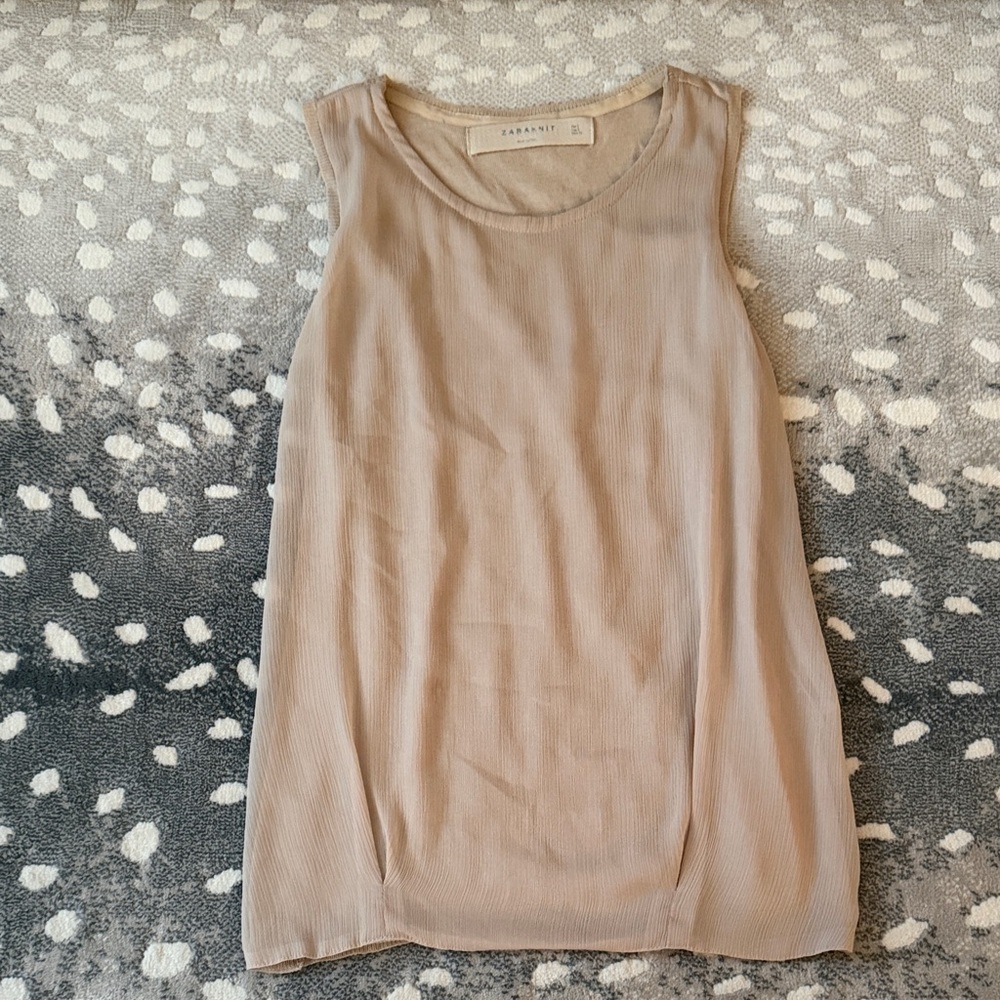Zara Beige Sleeveless Tank Top